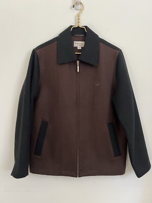 CROCoDILE Luxury Brand Jacket Men's Brown Black Zip Up Wool Blend