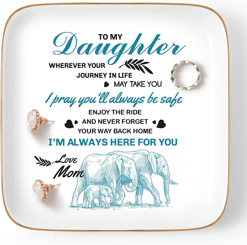 Valentine'S Day Gifts for Daughter Ring Dish -Whenever Your Journey in Life May
