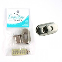 Small Turn Lock For Purses/wallets - Nickel, From Emmaline Bags, Small Turn Lock For Purses/wallets - Nickel, From Emmaline Bags,
