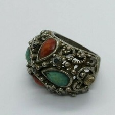 Ancient Vintage Roman Bronze Ring Silver Color Legionary Authentic Old Artifact 