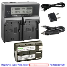 Kastar Battery LCD Dual Fast Charger for Canon BP-511 BP-514 BP-522 BP-535 CB-5L