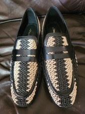 3.1 Phillip Lim Alexa Penny Loafer Rattan Leather Black Slip On Shoe SZ 40