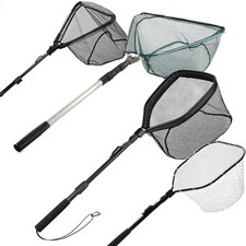 Telescopic Folding Aluminum Handle Fishing Landing Net 3 Section Extending Pole