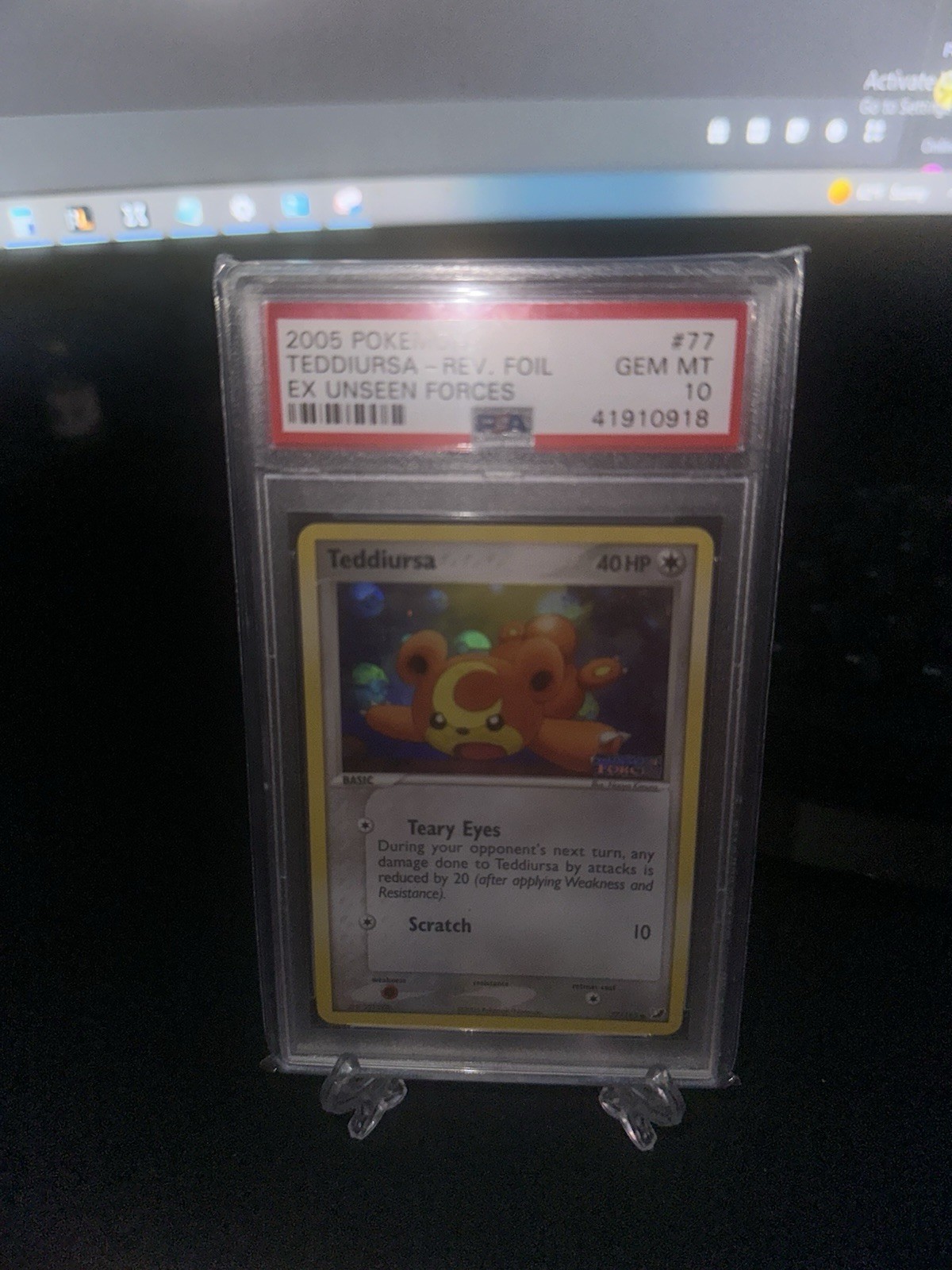 Pokemon Unseen Forces #77 Teddiursa Reverse Holo PSA 10 - POP 9!