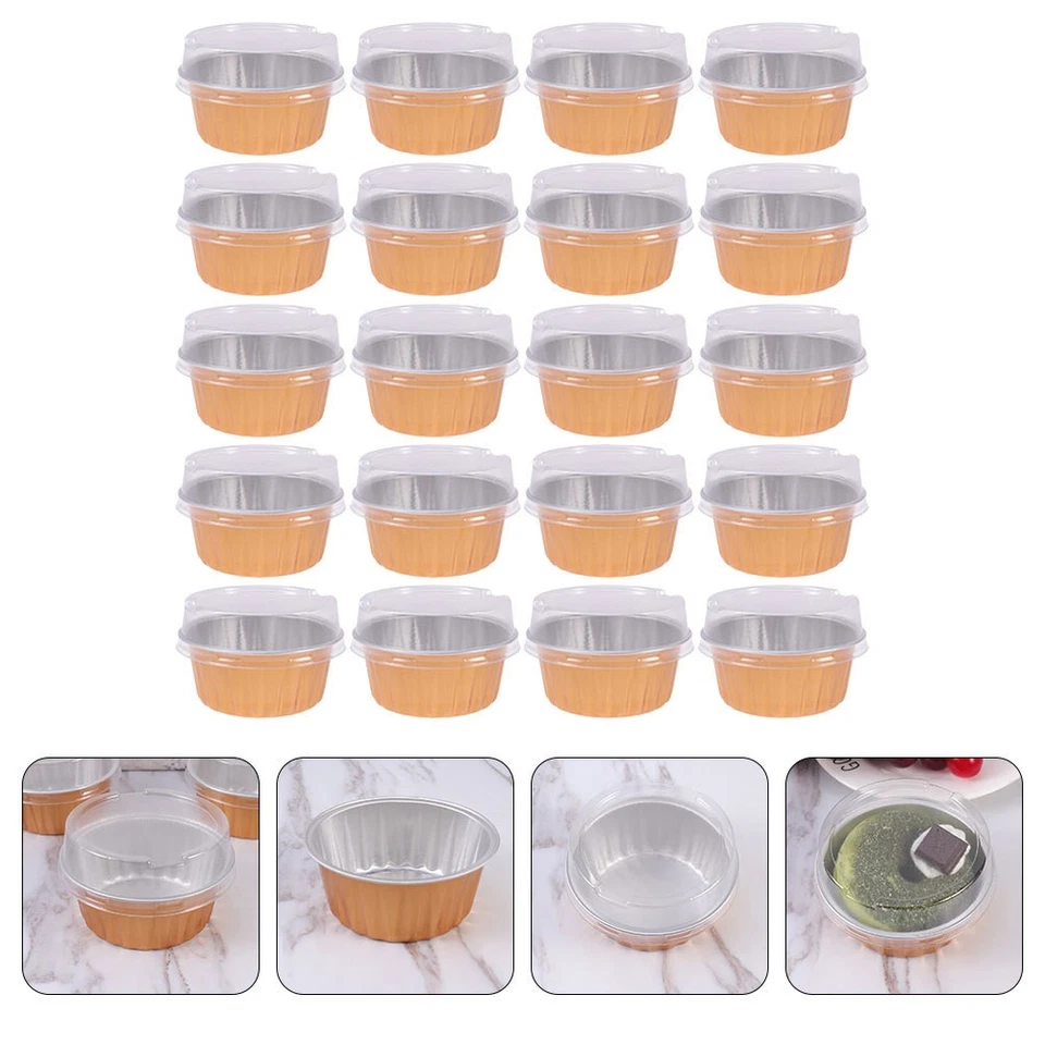  20 pezzi di cottura in alluminio da forno in alluminio per cottura cupcake per - Immagine 4 di 4