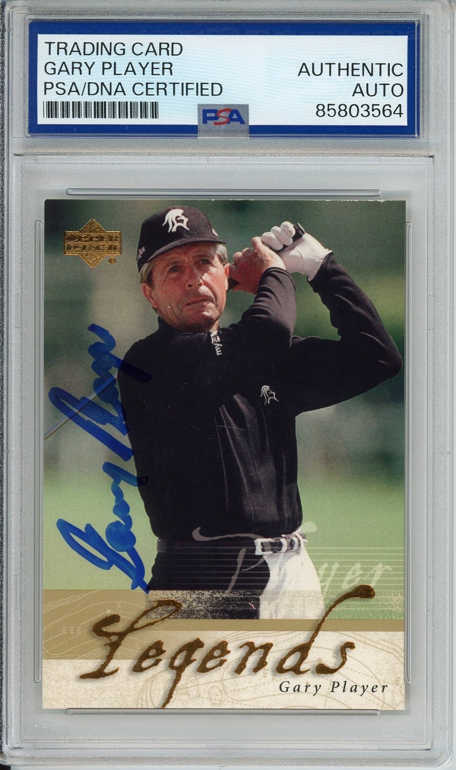 2002 UD UPPER DECK GOLF LEGENDS GARY PLAYER SIGNED PSA DNA COA AUTOGRAPH HOF