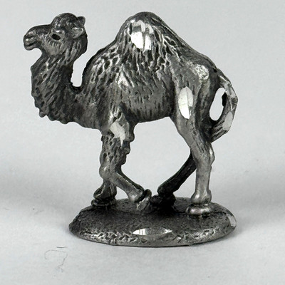 Vintage Cuteri Micro Mini Pewter Camel Figurine 7/8 inch tall Walking. No Saddle