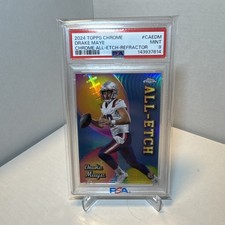 PSA 9 2024 Topps Chrome - Drake Maye All-Etch Refractor RC