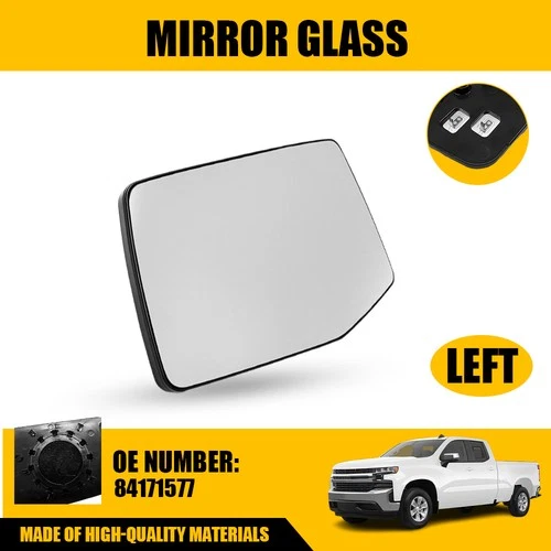 Heated Convex Driver Side Mirror Glass For 2019-2023 Chevrolet Silverado 1500