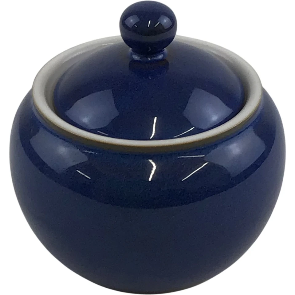 Denby Imperial Blue Lidded Sugar Bowl Tableware Microwave Dishwasher Safe - Image 2 of 4