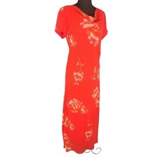 Vtg 90s Floral Cowl Neck Maxi Slip Dress Size 10 Feminine Boho Romantic Sundress