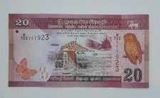 2021 Central Bank of Sri Lanka - 20 Rupees Banknote Serial No. W703 711923