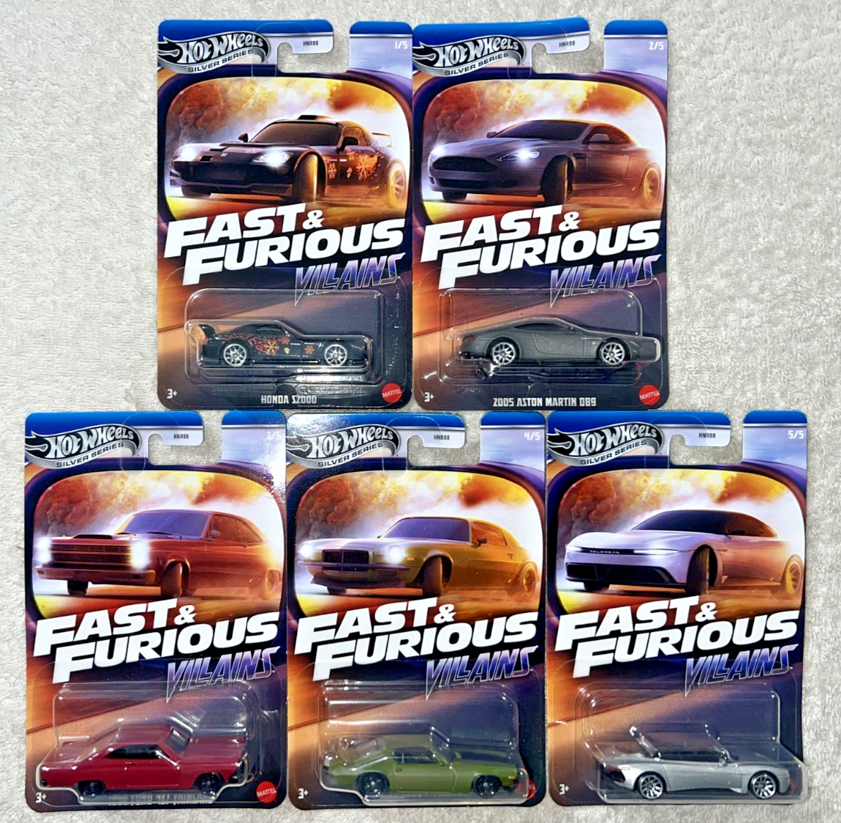 LOT OF 5 HOT WHEELS FAST & FURIOUS 5 CAR SETS ALL DIFFERENT *NEW