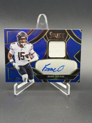 2025 Select #SME-ROE Rome Odunze Signature Memorabilia Blue Prizm #/149