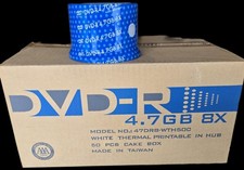 DVD-R 8X 4.7GB/120Min White Inkjet Hub Printable Blank Recordable Disc 500pc