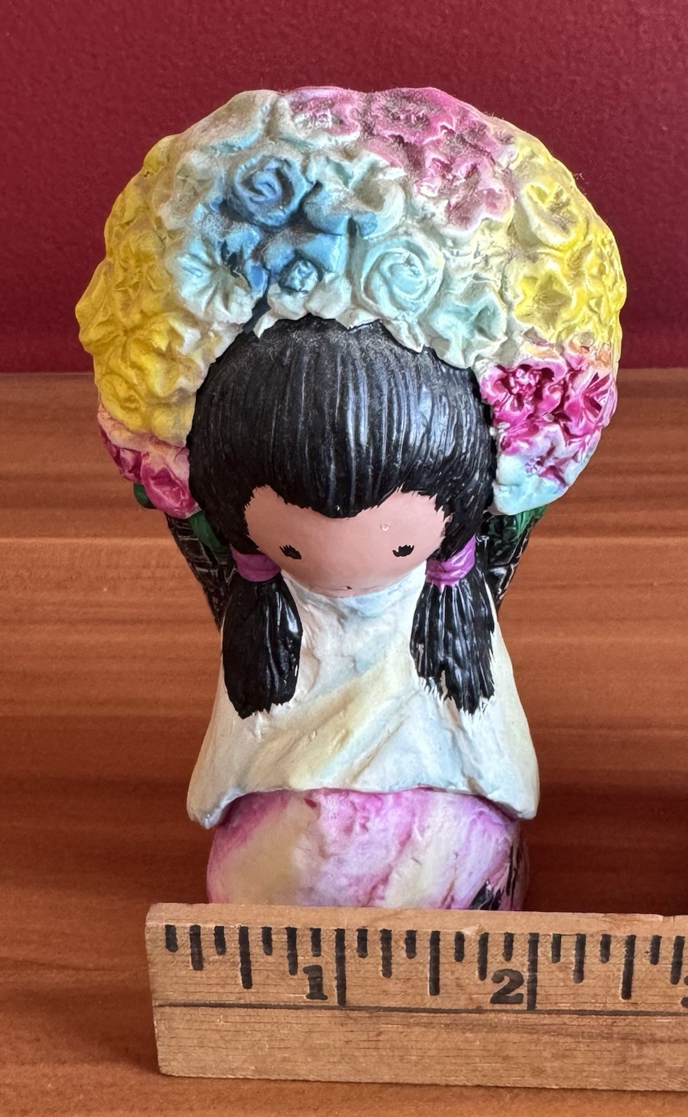 Vintage De Grazia Southwest Girl with Flowers Figure "Flower Girl" Artist Signed