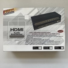 HDMI Audio Extractor 3 Port x1 4K @ 60Hz/UHD/ARC/RCA/Optical Out Remote New