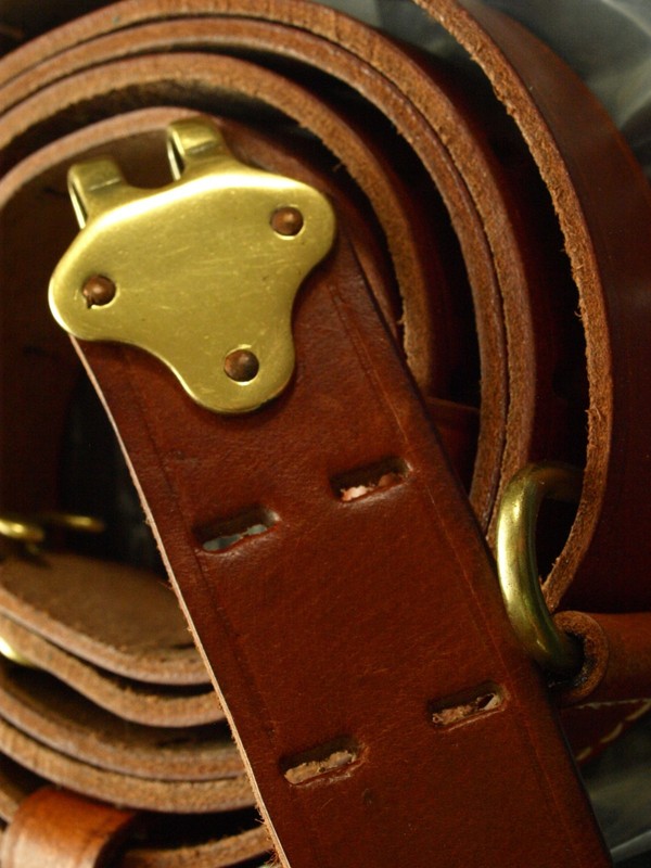 M1907 USGI style SLING LTHR.  drum dyed super premium JT&L 1944 BRASS FITTINGS