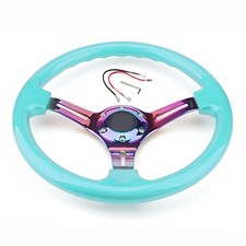 Universal Racing Steering Wheel 350mm 13.5 Deep Dish Abs Hard Tiffany Blue