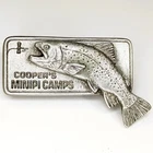 Cooper's Minipi Camps Lapel Pin Labrador Fly Fishing Lodge GG Harris Pewter RARE