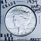 1934 P PEACE SILVER DOLLAR HI GRADE GENUINE U.S. MINT RARE KEY COIN 8855
