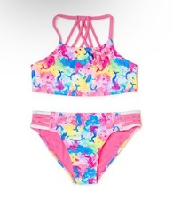 Wonder Nation Girls Size XXL 18 Pink 2-Piece Mermaid Bikini Swimsuit