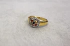 Rainbow Sapphire Multicolor IV 925 Sterling Silver Ring Gold Plated