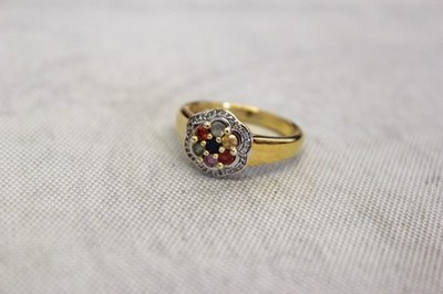 Rainbow Sapphire Multicolor IV 925 Sterling Silver Ring Gold Plated