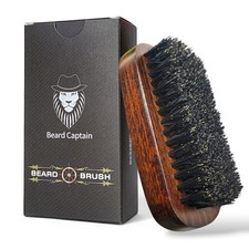 Natural Boar Bristle Beard Brush for Men  Premium Vintage Wooden Handle 