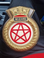HMS Wizard F72 Badge, Tampion, Wall Crest, Royal Navy, WW2 Destroyer