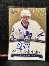 2017 Upper Deck Toronto Mapple Leafs Centennial Jonas Hoglund Auto