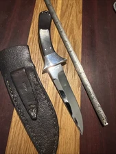 Vintage Custom O’Leary Fighting Knife USA 80’s MINT Orig Sheath Mirror Polished