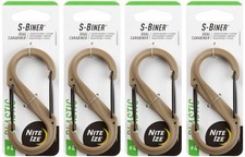 Nite Ize S-Biner Plastic Dual Carabiner 4 - Coyote 4-Pack 