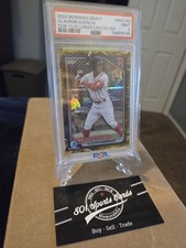2024 Bowman Draft Vladimir Asencio Chrome Yellow Lunar Crater 42/75 PSA 9 Pop 1
