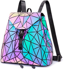 Geometric Luminous Purses and Handbags for Women Holographic Reflective Crossbod