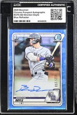 2020 Bowman Brenton Doyle Blue Refractor Chrome Prospect Autographs CGC Auth