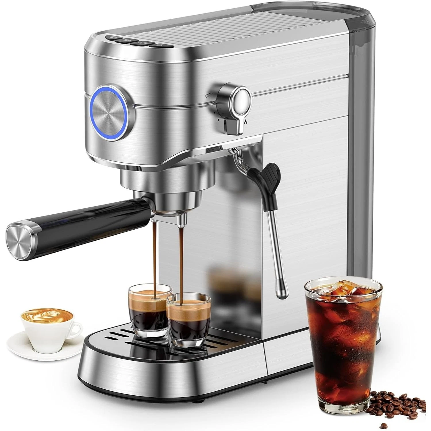 20-Bar Espresso Machines, Professional Espresso Maker with Milk Frother Steam Wa
