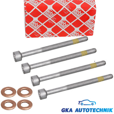 4x FEBI SCHRAUBE EINSPRITZDÜSENHALTER + 4x DICHTRING EINSPRITZDÜSE FÜR MERCEDES