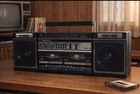 Vintage Sanyo M-W225 Boombox Dual Cassette AM/FM Stereo Detachable Speakers