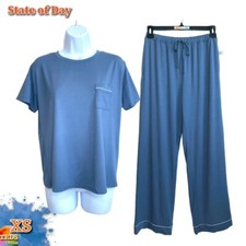 NWT State of Day Women's XS 2-Pc. Fluid Knit Pajamas Set 100189787 Storm Cloud
