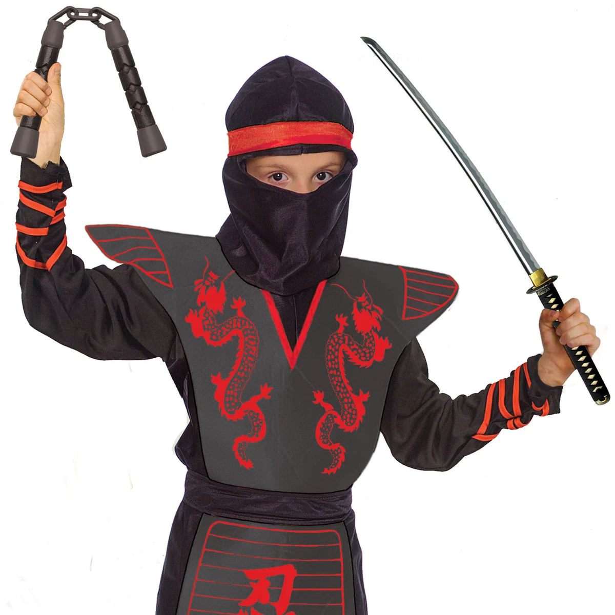 Vestito Carnevale + Accessori Power Ninja Costume Spada Giapponese Con Fodero 8 10 Anni Travestimento 3875 2728q.1.14.1105.gp.65871