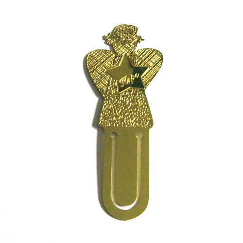Angel Metal Bookmark Hope Star Gold-Tone 3.25" tall