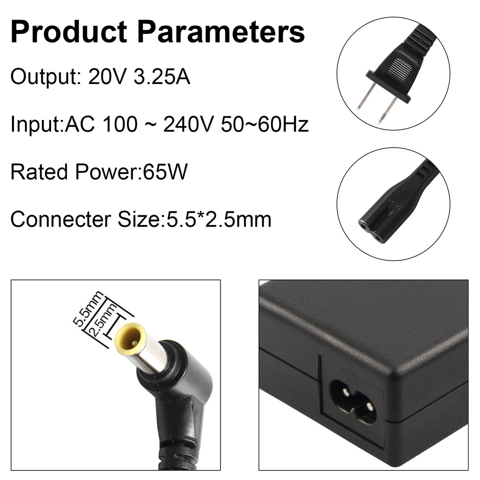 Cargador adaptador de CA para Fujitsu Lifebook FPCAC62AR FPCAC62AQ T725 T904 T935 T936 Foto 3 de 4