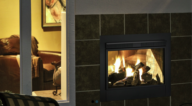 Mezzanine Odmezg 36 Indoor Outdoor See Through Gas Fireplace For