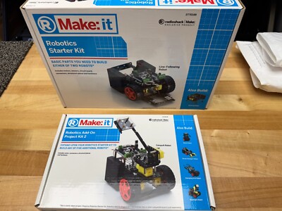 RadioShack Make: It robotics starter Kit 2770168 And Add On Project Kit 2770170