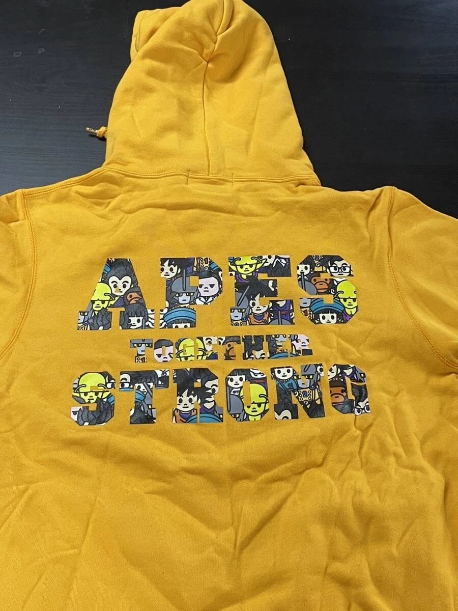 A BATHING APE (BAPE) Felpa con cappuccio BAPE × Dragon Ball Super Ape Head Giappone esclusiva pullover arancione