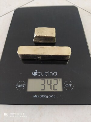 #ad 342 Grams Scrap Gold Bar For Gold Recovery Melted Different Computer Coin Pins $51.99