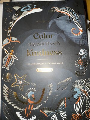 8 1/2 X 12 Adult Coloring Book Color The World With Kindness NEW Shipping Incl