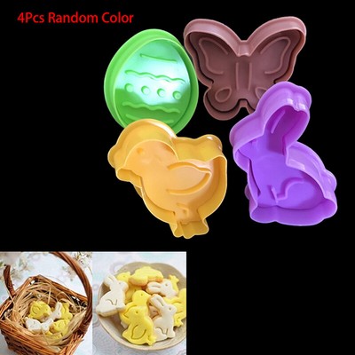 4pcs Set Easter Cookie Cutter Biscuits Mold 3d Die Fondant Cake Decorating Ebay