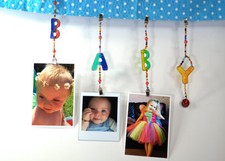 BABY suncatcher photo / card hanging mobile window ornament
